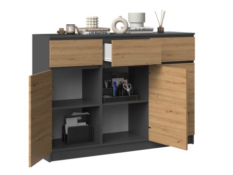 KOMODA 3D3S - ANTRACYT / DĄB ARTISAN KOMODA 3D3S - ANTRACYT / DĄB ARTISAN