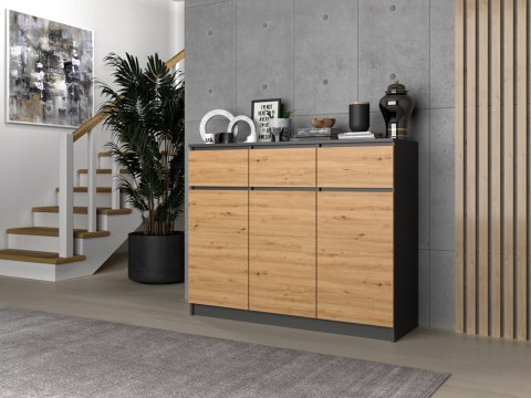 KOMODA 3D3S - ANTRACYT / DĄB ARTISAN KOMODA 3D3S - ANTRACYT / DĄB ARTISAN