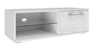 STOLIK SZAFKA RTV SANDY 100CM BIEL POŁYSK