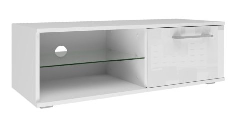 STOLIK SZAFKA RTV SANDY 100CM BIEL POŁYSK