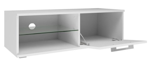STOLIK SZAFKA RTV SANDY 100CM BIEL POŁYSK