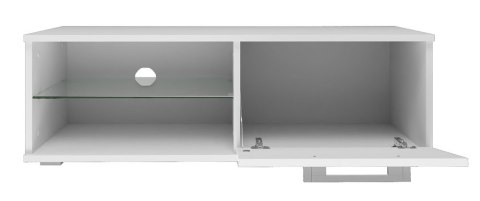 STOLIK SZAFKA RTV SANDY 100CM BIEL POŁYSK