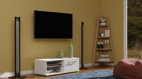 STOLIK SZAFKA RTV SANDY 100CM BIEL POŁYSK