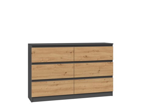 KOMODA MALWA M6 120 - ANTRACYT / DĄB ARTISAN KOMODA MALWA M6 120 - ANTRACYT / DĄB ARTISAN
