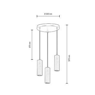 Lampa wisząca PIPE 3 CZARNY ORZECH