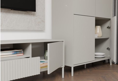 Witryna KAMARO 4DK SLIM/GŁADKI KASZMIR 4 Drzwi Lamele Front Ryflowany + Klasyczny Witryna KAMARO 4DK SLIM/GŁADKI KASZMIR 4 Drzwi Lamele Front Ryflowany + Klasyczny
