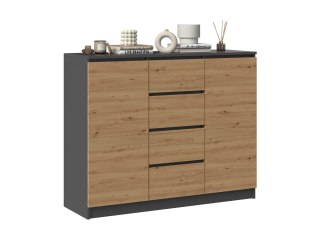 KOMODA 2D4S - ANTRACYT / DĄB ARTISAN