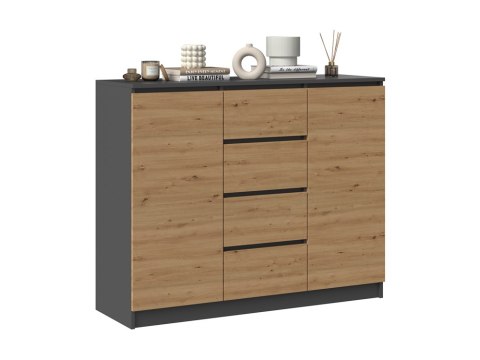 KOMODA 2D4S - ANTRACYT / DĄB ARTISAN KOMODA 2D4S - ANTRACYT / DĄB ARTISAN