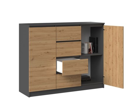 KOMODA 2D4S - ANTRACYT / DĄB ARTISAN KOMODA 2D4S - ANTRACYT / DĄB ARTISAN