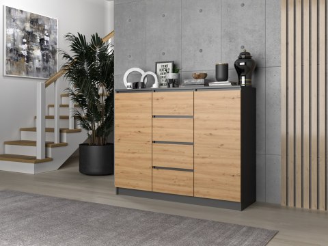 KOMODA 2D4S - ANTRACYT / DĄB ARTISAN KOMODA 2D4S - ANTRACYT / DĄB ARTISAN