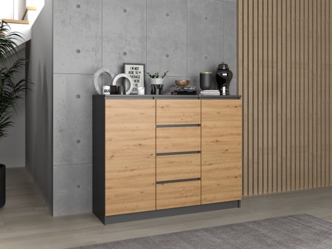 KOMODA 2D4S - ANTRACYT / DĄB ARTISAN KOMODA 2D4S - ANTRACYT / DĄB ARTISAN