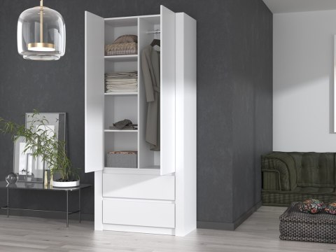 SZAFA GARDEROBA 2 SZUFLADY 90 CM DEKO 2D2S BIEL SZAFA GARDEROBA 2 SZUFLADY 90 CM DEKO 2D2S BIEL