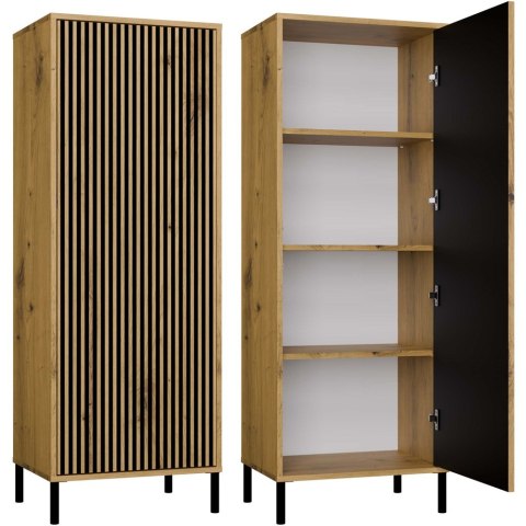 Witryna KAMARO 1DD SLIM DĄB ARTISAN Lamele Front Ryflowany Witryna KAMARO 1DD SLIM DĄB ARTISAN Lamele Front Ryflowany