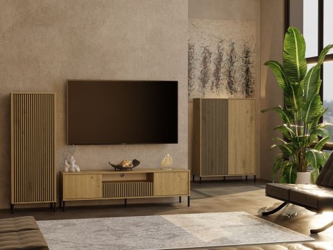 Witryna KAMARO 1DD SLIM DĄB ARTISAN Lamele Front Ryflowany Witryna KAMARO 1DD SLIM DĄB ARTISAN Lamele Front Ryflowany