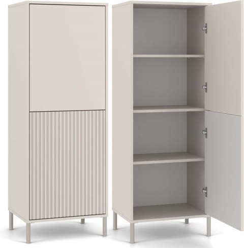 Witryna KAMARO 2DK SLIM/GŁADKI KASZMIR Lamele Front Ryflowany + Klasyczny