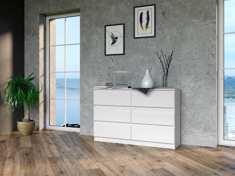 KOMODA MALWA M6 120 - BIEL POŁYSK KOMODA MALWA M6 120 - BIEL POŁYSK