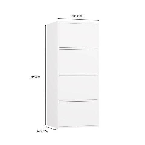 Komoda ALMA BIAŁA Szafka 4 Drzwi 4 Półki Komoda ALMA BIAŁA Szafka 4 Drzwi 4 Półki
