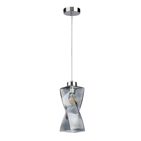 Lampa wisząca TWIST 1 Chrom Szkło Dymione Transparentny Lampa wisząca TWIST 1 Chrom Szkło Dymione Transparentny