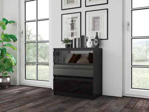 M3 MALWA KOMODA 3 SZUFLADY CZERŃ POŁYSK M3 MALWA KOMODA 3 SZUFLADY CZERŃ POŁYSK