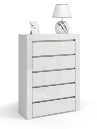 KOMODA DEKO D5 - BIEL POŁYSK
