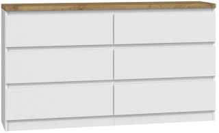 KOMODA MALWA M6 140 B22 - BIEL DĄB ARTISAN