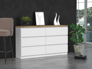 KOMODA MALWA M6 140 B22 - BIEL DĄB ARTISAN