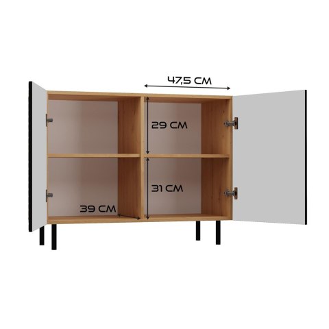 Komoda KAMA 2D SLIM ARTISAN CZARNY Komoda KAMA 2D SLIM ARTISAN CZARNY
