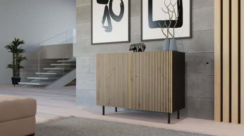 Komoda KAMA 2D SLIM/LAMEL CZARNY Komoda KAMA 2D SLIM/LAMEL CZARNY