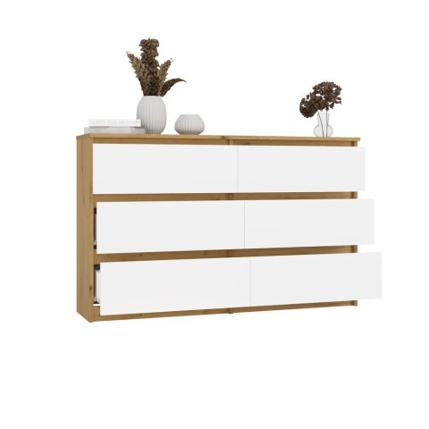 Komoda Malwa M6 120 DĄB ARTISAN BIAŁY Komoda Malwa M6 120 DĄB ARTISAN BIAŁY