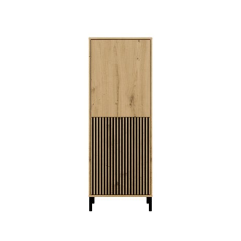 Witryna KAMARO 2DK SLIM/GŁADKI DĄB ARTISAN Lamele Front Ryflowany + Klasyczny