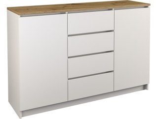 KOMODA 2D4S 120 - BIEL / DĄB ARTISAN