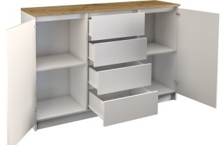 KOMODA 2D4S 120 - BIEL / DĄB ARTISAN