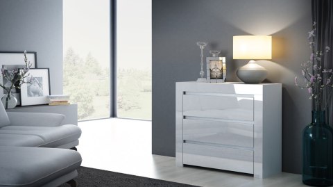 KOMODA DEKO D3 - BIEL POŁYSK