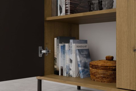 Witryna KAMARO 2DD SLIM/GŁADKI DĄB ARTISAN Lamele Front Ryflowany + Klasyczny Witryna KAMARO 2DD SLIM/GŁADKI DĄB ARTISAN Lamele Front Ryflowany + Klasyczny