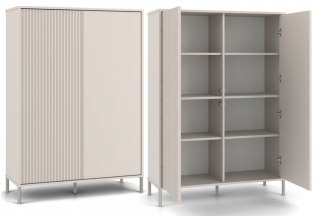 Witryna KAMARO 2DD SLIM/GŁADKI KASZMIR Lamele Front Ryflowany + Klasyczny