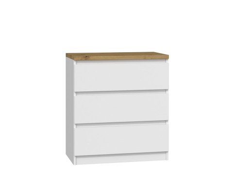 KOMODA MALWA M3 70 - BIEL/DĄB ARTISAN KOMODA MALWA M3 70 - BIEL/DĄB ARTISAN